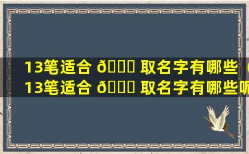 13笔适合 🐟 取名字有哪些（13笔适合 💐 取名字有哪些呢）